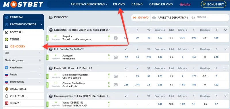 Apuestas de hockey en vivo para jugadores colombianos