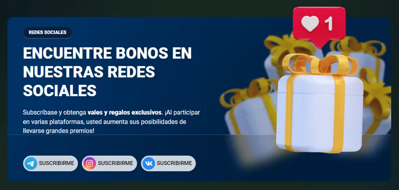 Sigue a MostBet en las redes sociales y benefíciate de ello.