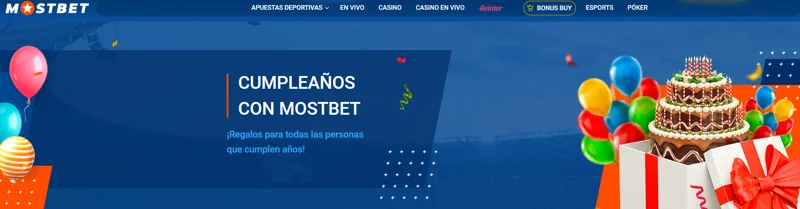 Fiesta de cumpleaños de MostBet para jugadores colombianos