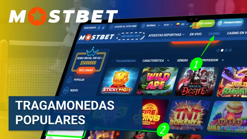 Tragamonedas populares de Mostbet Colombia con temáticas variadas y altos premios