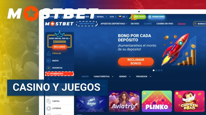 Casino en línea de Mostbet Colombia con tragamonedas, juegos de mesa y opciones en vivo