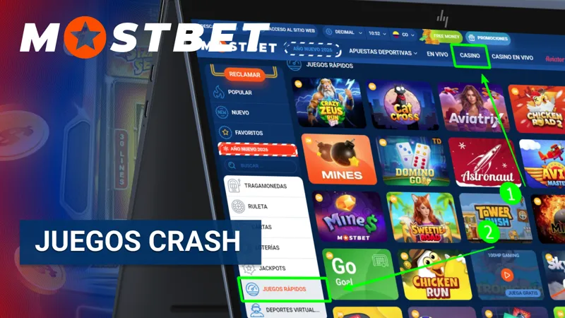 Juegos crash como Aviator, Plinko, JetX, Rocket X y Aviatrix disponibles en Mostbet Colombia