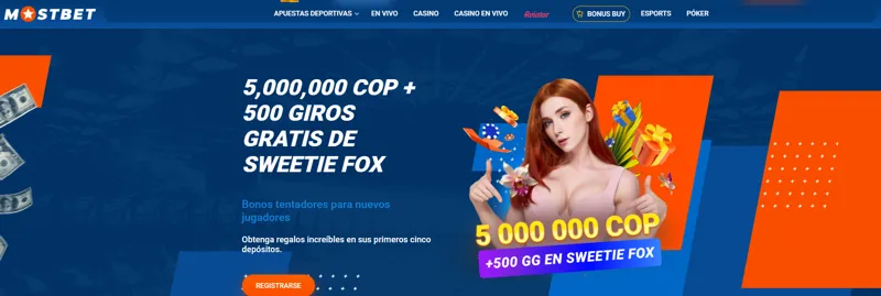 Bono de bienvenida de MostBe para nuevos clientes colombianos